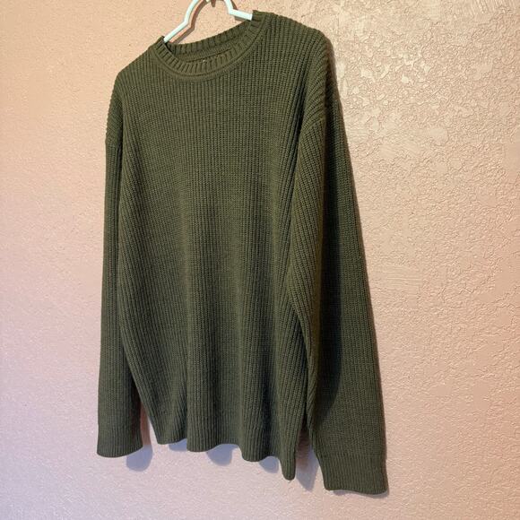 VTG Munsing Wear Mens XL Sweater Green Grey Knitted Pullover Long Sleeve Acrylic - Picture 2 of 4
